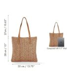 Women's Straw Shoulder Bag, Medium & Large, Leather Handles