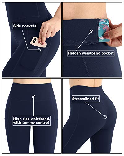 OUGES Womens High Waist Yoga Pants with Pockets