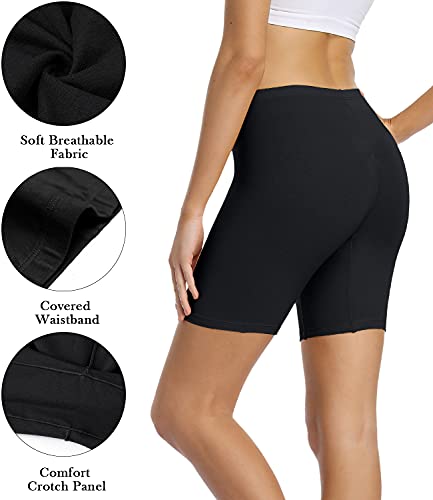 wirarpa Ladies Anti Chafing Cotton Cycling Shorts 4 Pack