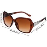 FRIUSATE 3 Pcs Women’s Vintage UV400 Oversized Sunglasses