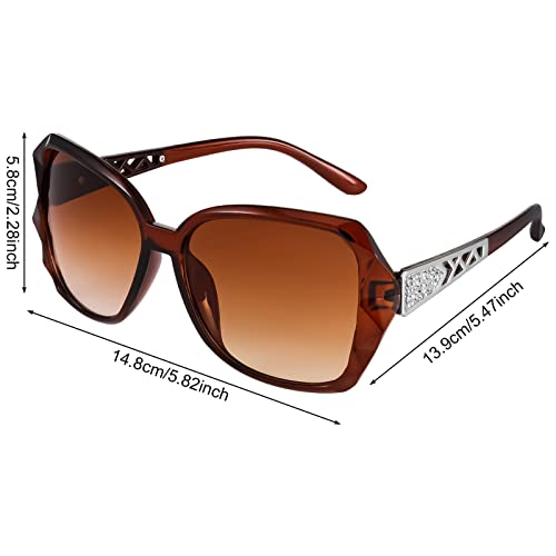 FRIUSATE 3 Pcs Women’s Vintage UV400 Oversized Sunglasses
