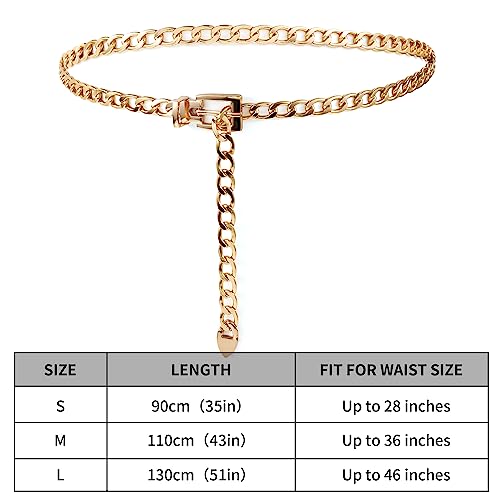 TIESOME Adjustable Gold Metal Waist Chain for Women
