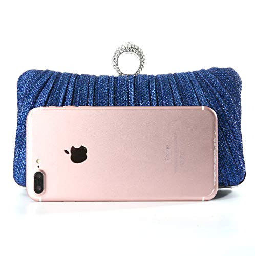 iWISH Womens Glitter Clutch with Rhinestone Ring