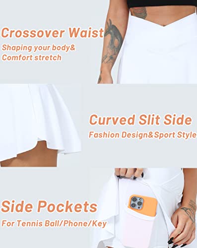 TZLDN Women's Pleated Tennis Skirt with Shorts Pockets