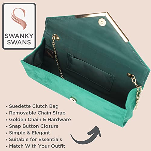 SwankySwans Leona Faux Suede Clutch Bag