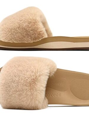 COFACE Women's Orthopedic Faux Fur Slippers