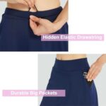 Westkun Knee Length Golf Skirts for Women with Pockets