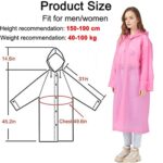 Cosowe 2 Pack Reusable Rain Ponchos with Hoods, Waterproof