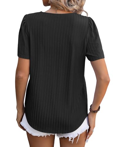 Flikity Womens Square Neck Puff Sleeve Blouse S-2XL