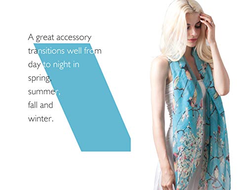 DiaryLook Women's Bird Print Floral Scarf Shawl Wrap