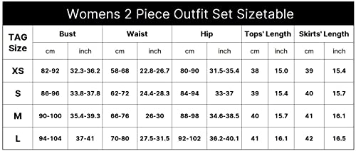 Zesoyne Womens 2 Piece Ruched Cami Crop Top & Skirt Set