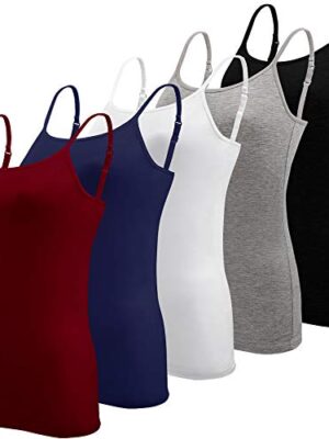 BQTQ 5-Piece Adjustable Strap Camisole for Women & Girls