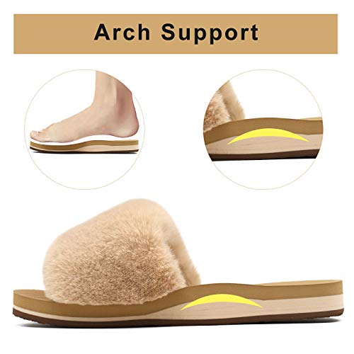 COFACE Women's Orthopedic Faux Fur Slippers