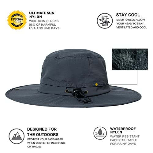 Comhats UPF 50 Wide Brim Mesh UV Protection Safari Hat