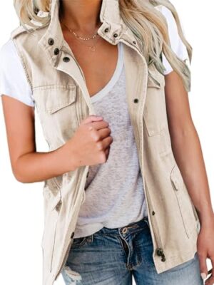 Imily Bela Women's Sleeveless Cargo Vests with Pockets