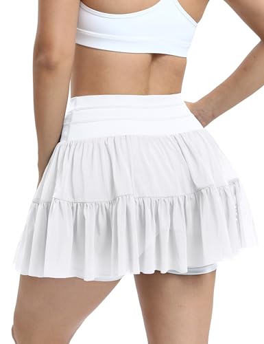 SUPERSUN Women's Yoga Skort with Pockets High Waist