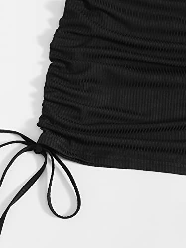 GORGLITTER Women's Drawstring Ruched Mini Dress