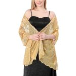 Sequin Floral Shawls for Evening Dresses, Sheer Mesh Wraps