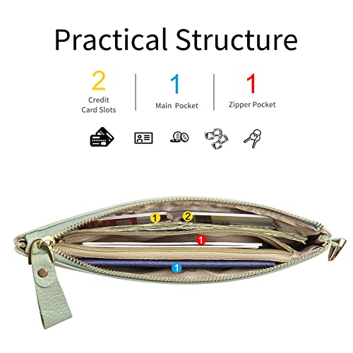 SENDEFN RFID Blocking Leather Wristlet Bag for Women