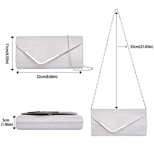 Larcenciel Women's Shiny Sequins Evening Clutch,