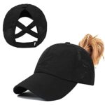 Women's Criss Cross Ponytail Baseball Cap, Quick Drying Mesh