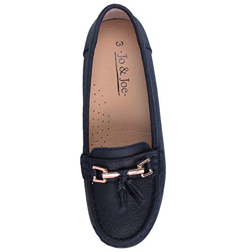Women's Leather Flat Loafer Casual Comfy Work Shoes