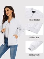 TACVASEN Women's Quilted Winter Bomber Jacket with Pockets