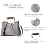 NICOLE&DORIS Women PU Leather Gray Handbag with Tassel