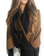 Cashmere Tree Life Reversible Scarf - Black, 200cm