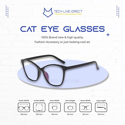 TECH-LINE-DIRECT Black Cat Eye Glasses Frames Women