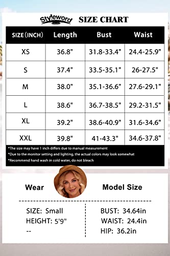 STYLEWORD Women's V Neck Floral Midi Sundress with Pockets