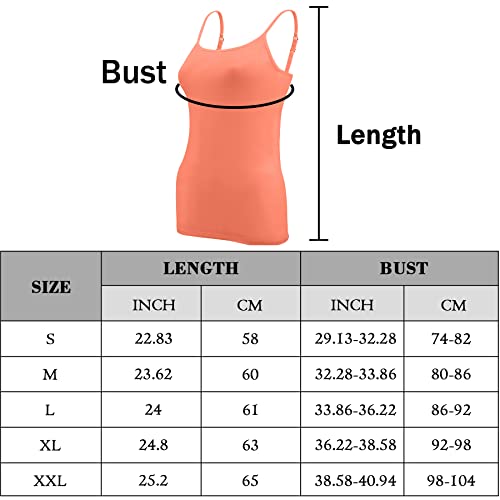 BQTQ 6 Pcs Basic Camisole Adjustable Strap Vest Top