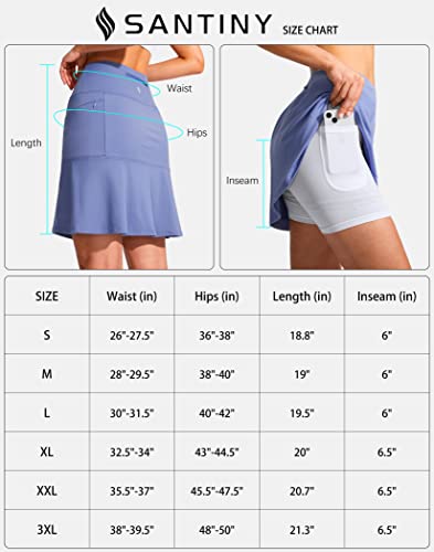 SANTINY 48cm Golf Skorts with Zipper Pockets for Women