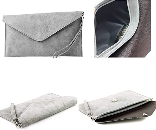 Craze London Italian Suede Large Envelope Clutch Bag