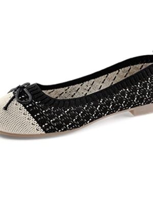 RVROVIC Women's Lightweight Knitted Slip-on Flats