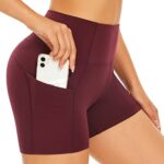 SIMIYA Women's High Waist Running Shorts with Pockets