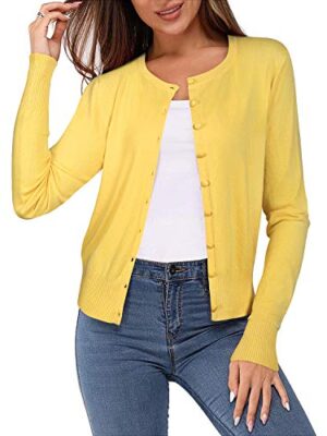 Newshows Women's Button Down Long Sleeve Cardigan