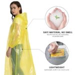 10-Pack Disposable Rain Ponchos with Hood, Transparent