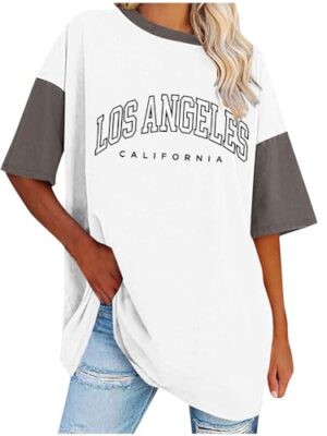 Ladies Oversized Round Neck T-Shirts, S-5XL, Clearance