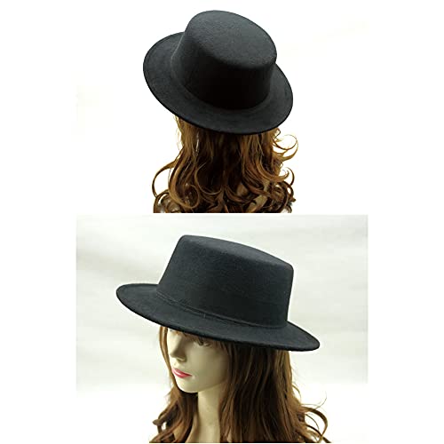 Bamboopack Black Fedora Hat for Party, Cosplay, Wedding