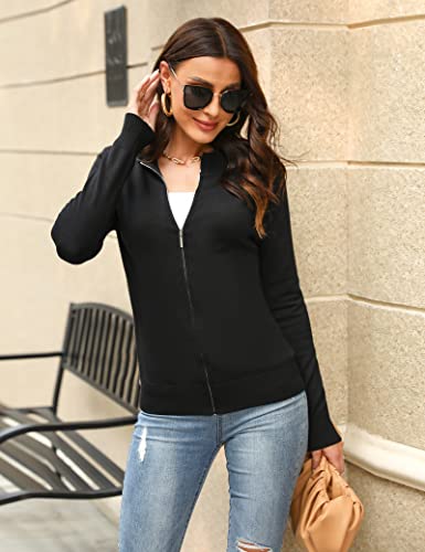 Aottori Womens Lightweight Zip Up Cardigan