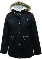 UK Dispatch Ladies Plus Size Black Parka Coat