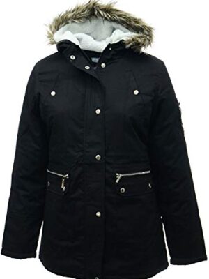 UK Dispatch Ladies Plus Size Black Parka Coat