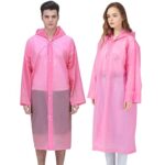 Cosowe 2 Pack Reusable Rain Ponchos with Hoods, Waterproof