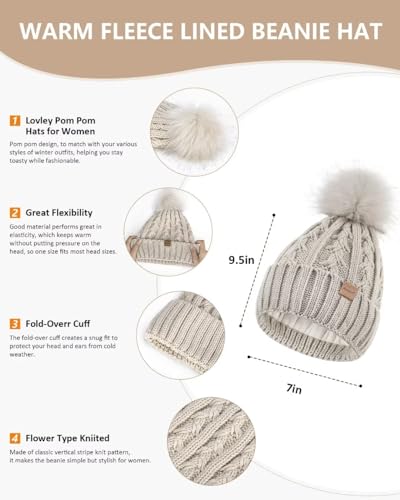 Winuesa Women's Winter Hat, Scarf & Gloves Set