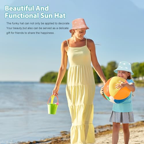 Partideal 2Pack Reversible Cotton Bucket Hat, Daisies Print