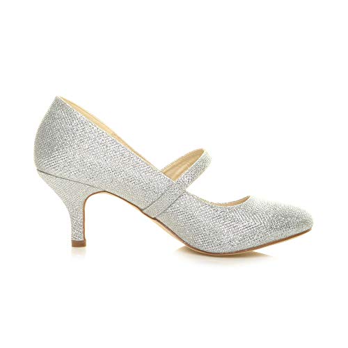 AJVANI Women's Low Heel Mary Jane Court Shoes (EU Sizes)