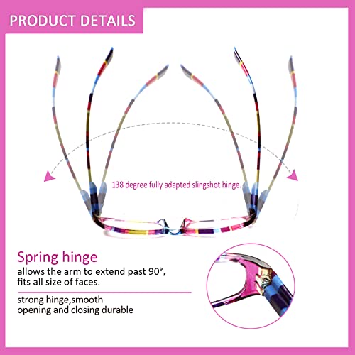 Kerecsen Women's Reading Glasses 4 Pairs Spring Hinge