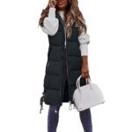 SHOBDW Women's Long Hooded Quilted Winter Vest Coat