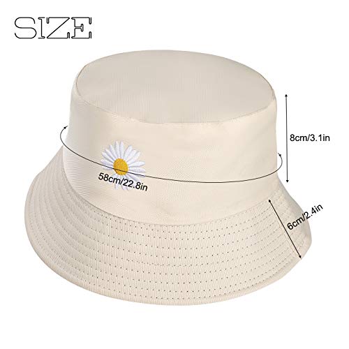 MaoXinTek Reversible Cotton Daisy Sun Hat 56-58cm